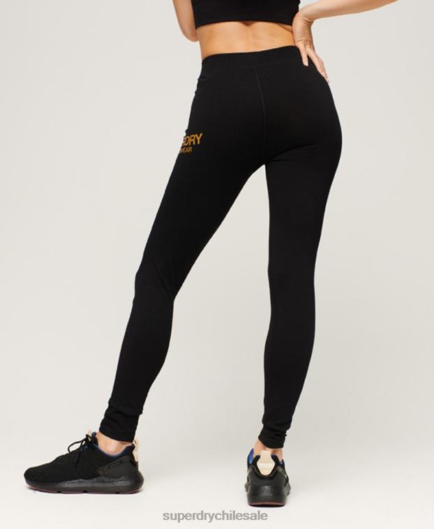 mujer Superdry negro leggins deportivos básicos 2R68Z4044