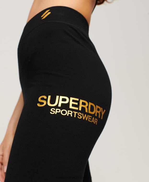 mujer Superdry negro leggins deportivos básicos 2R68Z4044