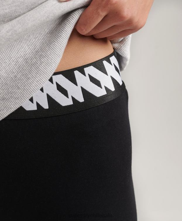 mujer Superdry negro leggins elásticos con gráfico del logo 2R68Z6661