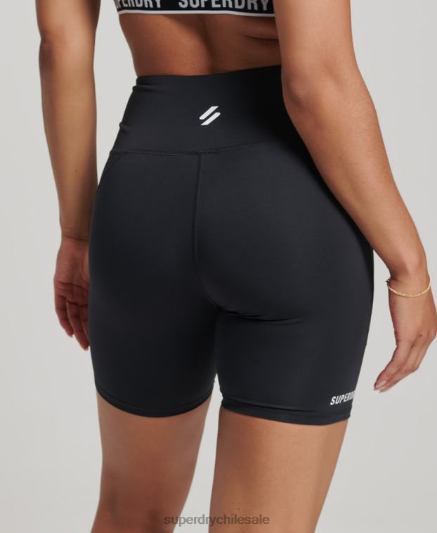 mujer Superdry negro pantalones cortos ajustados de 6 pulgadas 2R68Z3134