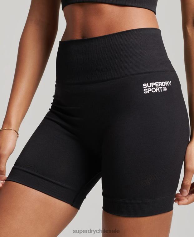 mujer Superdry negro shorts ajustados sin costuras 2R68Z3117