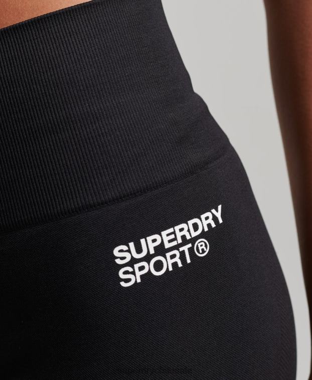 mujer Superdry negro shorts ajustados sin costuras 2R68Z3117