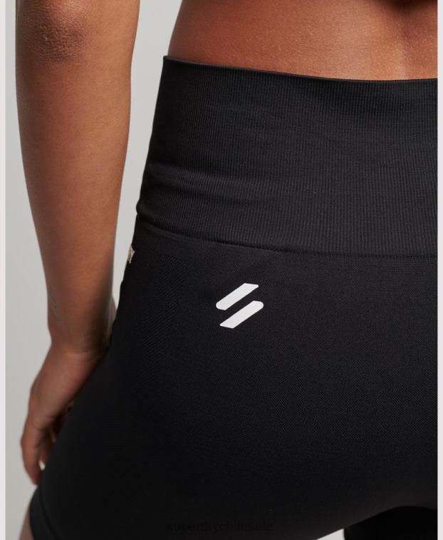 mujer Superdry negro shorts ajustados sin costuras 2R68Z3117