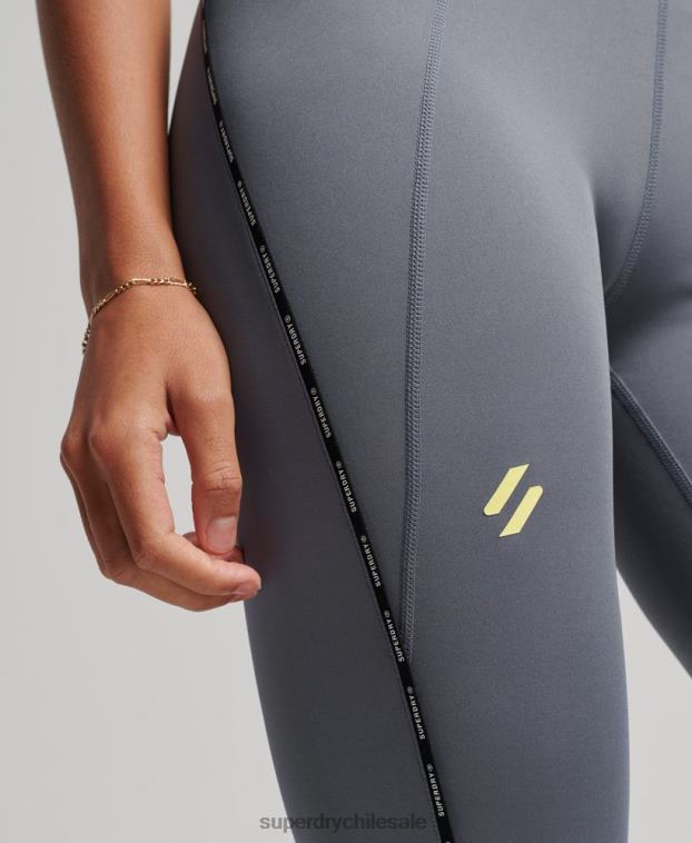 mujer Superdry púrpura leggins ajustados elásticos con la marca del tren 2R68Z4077