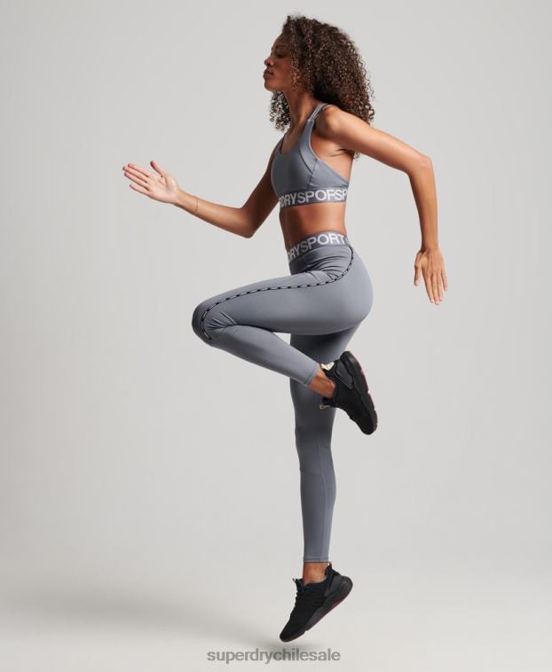 mujer Superdry púrpura leggins ajustados elásticos con la marca del tren 2R68Z4077