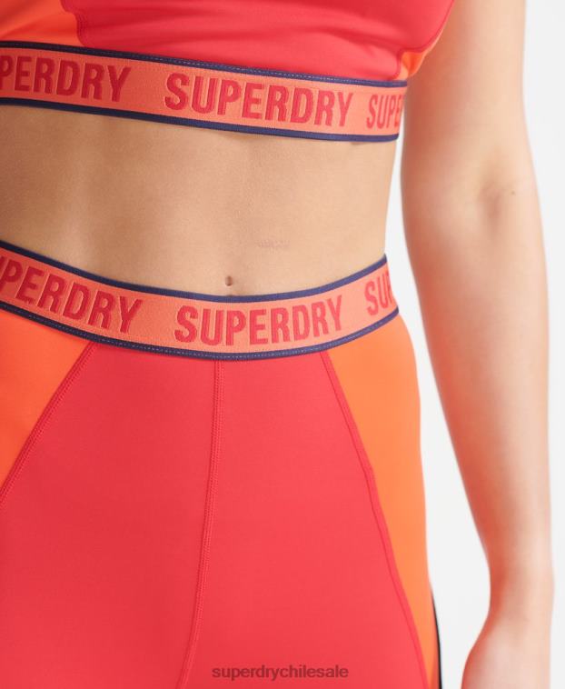 mujer Superdry rojo leggins ajustados elásticos con la marca del tren 2R68Z4085