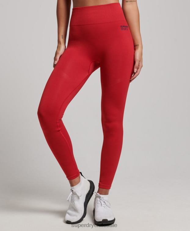 mujer Superdry rojo leggins ajustados sin costuras 2R68Z4055