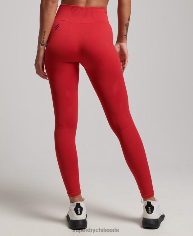 mujer Superdry rojo leggins ajustados sin costuras 2R68Z4055
