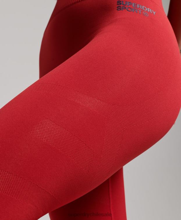 mujer Superdry rojo leggins ajustados sin costuras 2R68Z4055