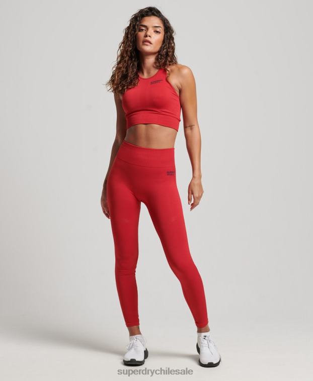 mujer Superdry rojo leggins ajustados sin costuras 2R68Z4055