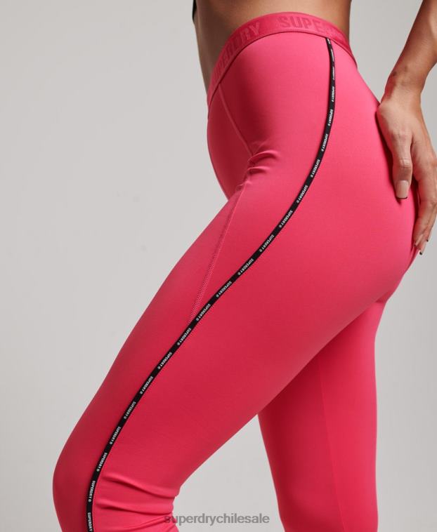 mujer Superdry rosa leggins elásticos con logo de tren 2R68Z4059