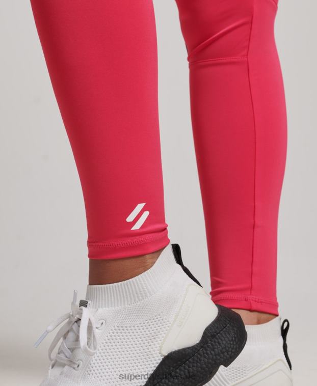mujer Superdry rosa leggins elásticos con logo de tren 2R68Z4059