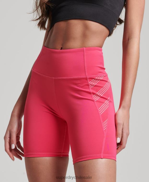 mujer Superdry rosa pantalones cortos ajustados de 6 pulgadas 2R68Z6348
