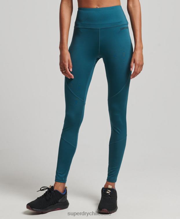 mujer Superdry turquesa leggins de cuerpo entero 2R68Z4066