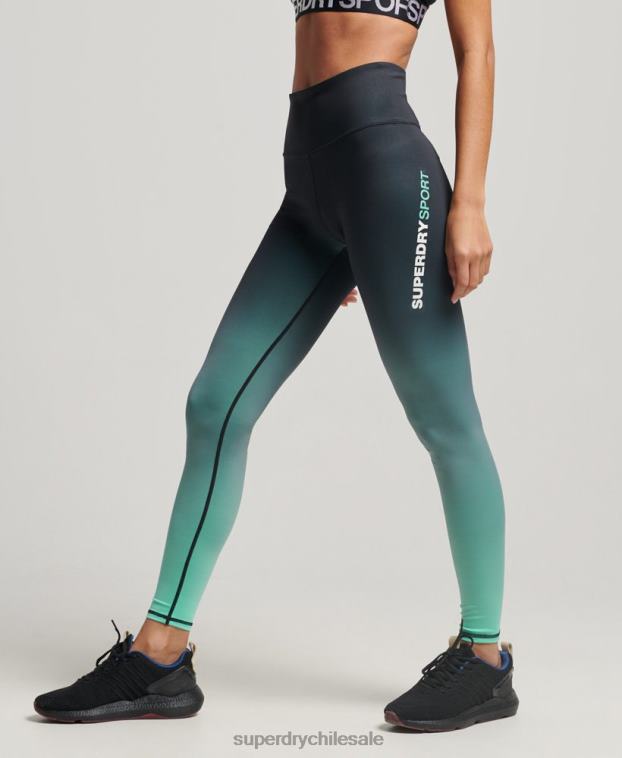 mujer Superdry turquesa leggins esenciales de entrenamiento 2R68Z4047