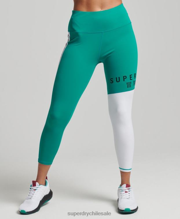 mujer Superdry verde leggins 7/8 con gráfico de entrenamiento 2R68Z4089
