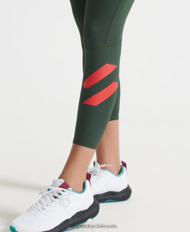 mujer Superdry verde leggins 7/8 cruzados de entrenamiento 2R68Z4087