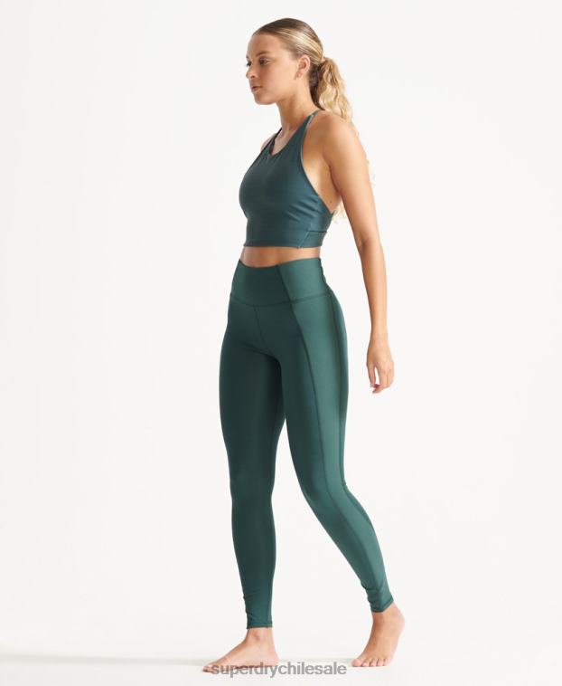 mujer Superdry verde medias de canalé flexibles 2R68Z4090
