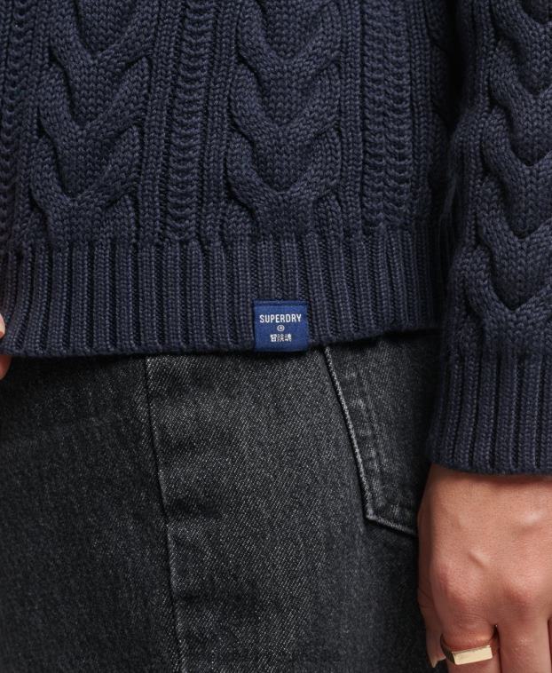 mujer Superdry Armada jersey con hombros caídos y cuello vuelto 2R68Z3985