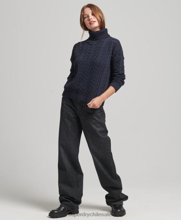 mujer Superdry Armada jersey con hombros caídos y cuello vuelto 2R68Z3985
