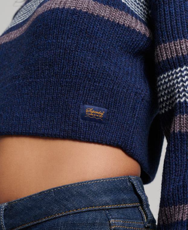mujer Superdry Armada suéter clásico corto con cuello redondo 2R68Z3957