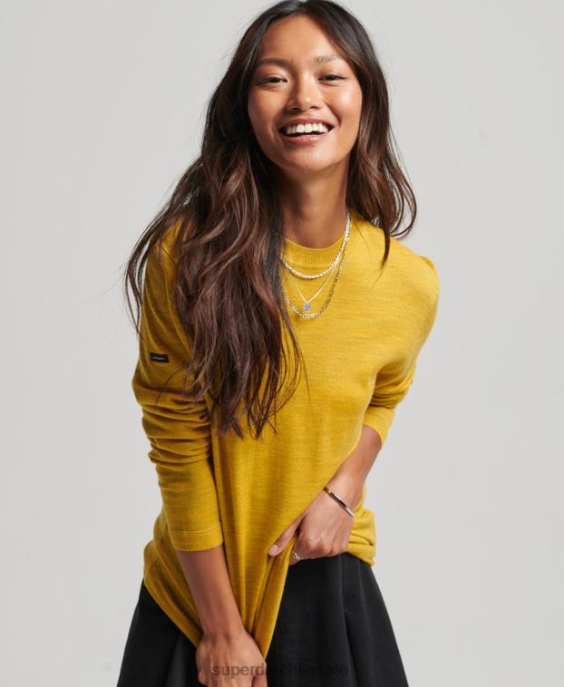 mujer Superdry amarillo suéter de cuello alto de lana merina de corte holgado de Studios 2R68Z3998