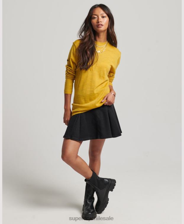 mujer Superdry amarillo suéter de cuello alto de lana merina de corte holgado de Studios 2R68Z3998