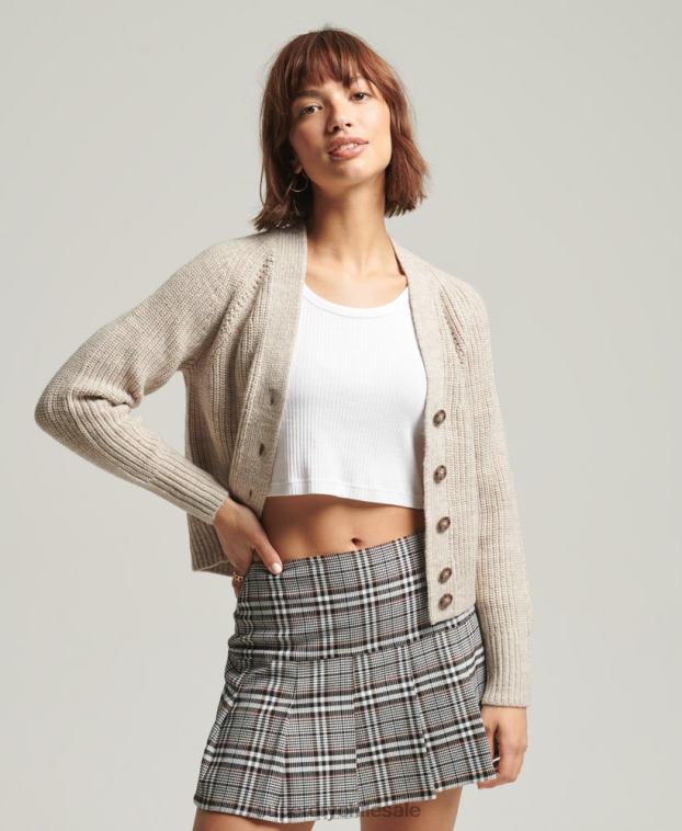 mujer Superdry beige cárdigan jessica con cuello en v 2R68Z4022