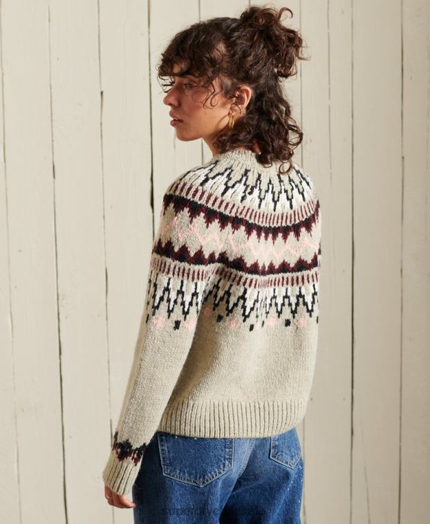 mujer Superdry beige suéter clásico con cuello alzado 2R68Z4032