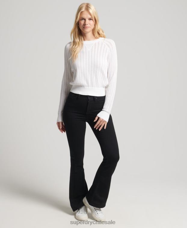mujer Superdry blanco punto de encaje de algodón orgánico 2R68Z2944
