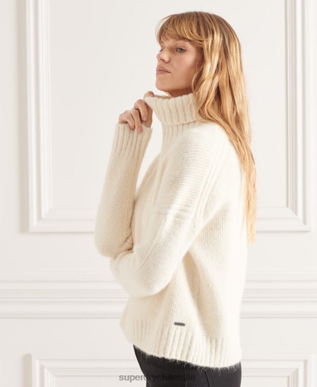 mujer Superdry blanco suéter grueso con cuello vuelto de Studios 2R68Z4007
