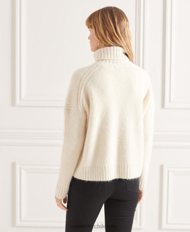 mujer Superdry blanco suéter grueso con cuello vuelto de Studios 2R68Z4007