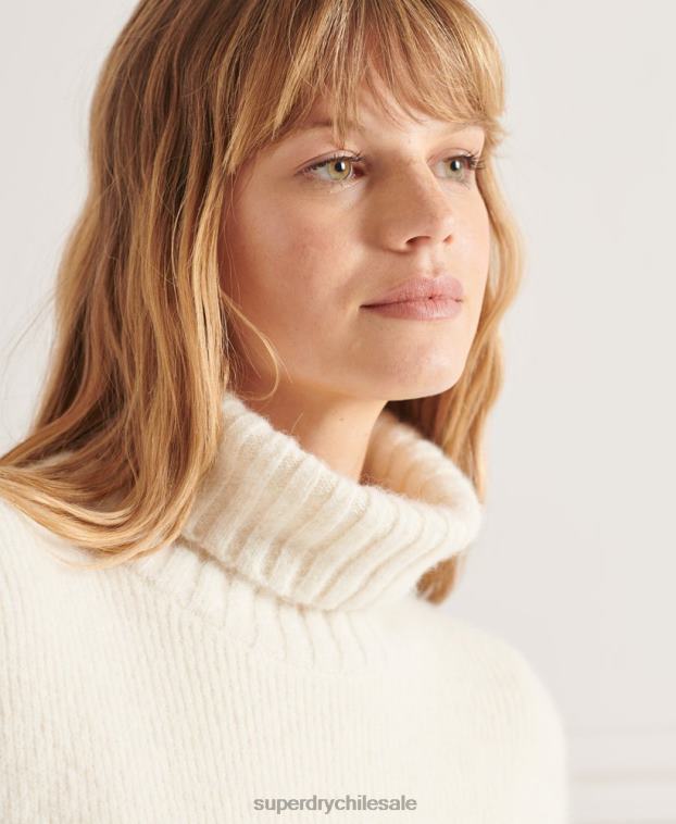 mujer Superdry blanco suéter grueso con cuello vuelto de Studios 2R68Z4007