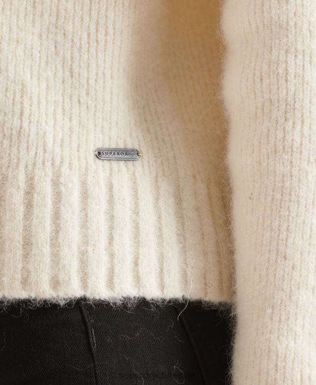 mujer Superdry blanco suéter grueso con cuello vuelto de Studios 2R68Z4007