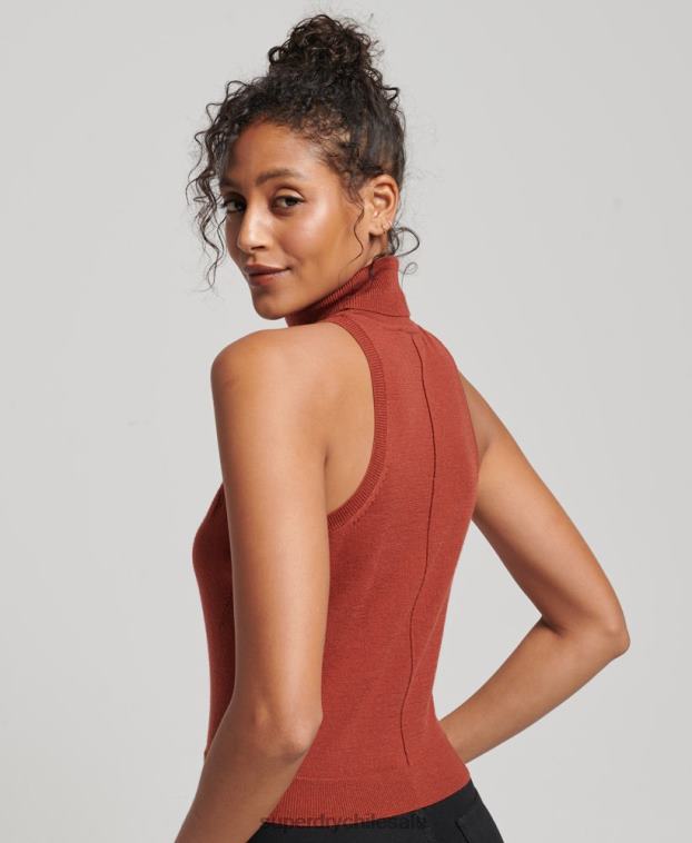 mujer Superdry broncearse chaleco de merino studios con cuello vuelto 2R68Z4000