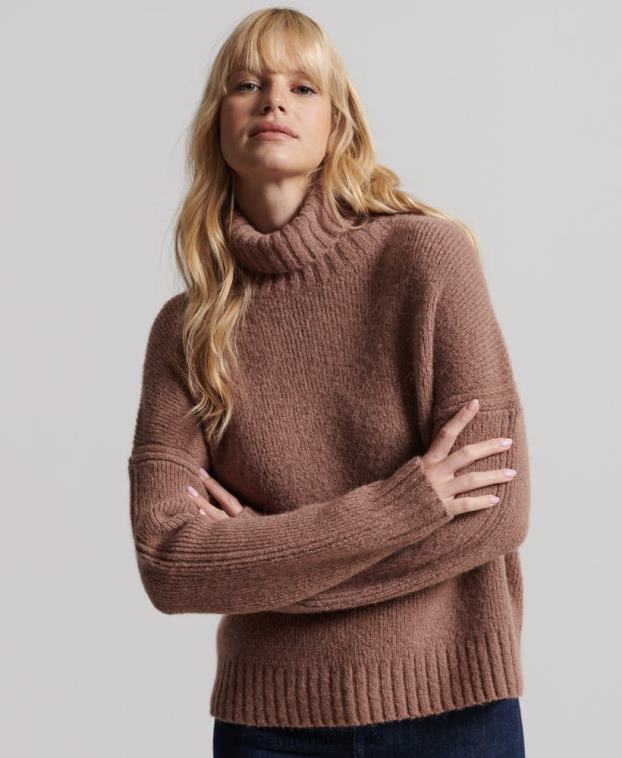 mujer Superdry broncearse suéter grueso con cuello vuelto de Studios 2R68Z4005
