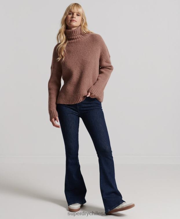 mujer Superdry broncearse suéter grueso con cuello vuelto de Studios 2R68Z4005