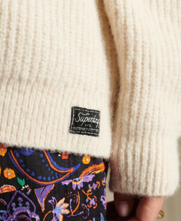 mujer Superdry crema cárdigan en mezcla de alpaca 2R68Z6589