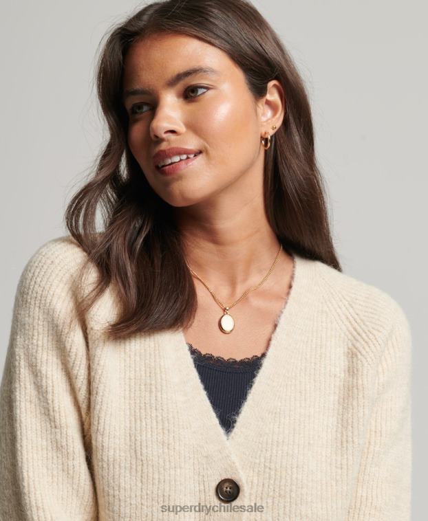 mujer Superdry crema cárdigan supersuave esencial 2R68Z3956