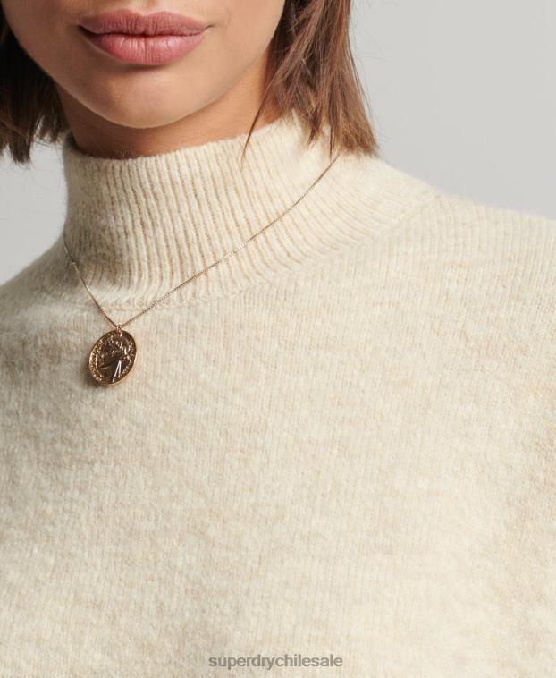mujer Superdry crema suéter vintage esencial con cuello alzado 2R68Z6592