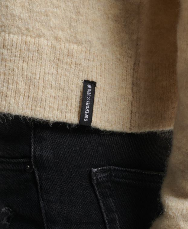mujer Superdry crema suéter vintage esencial con cuello alzado 2R68Z6592