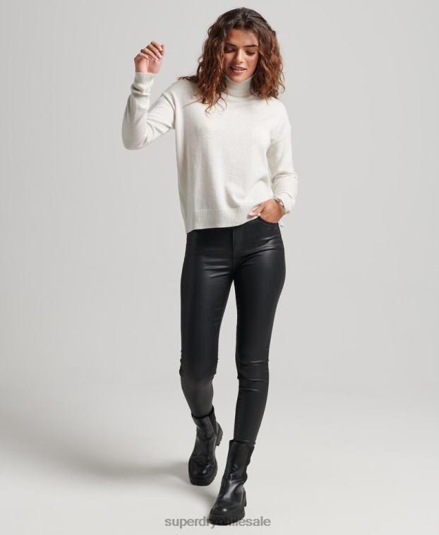 mujer Superdry gris claro suéter con cuello vuelto 2R68Z3979