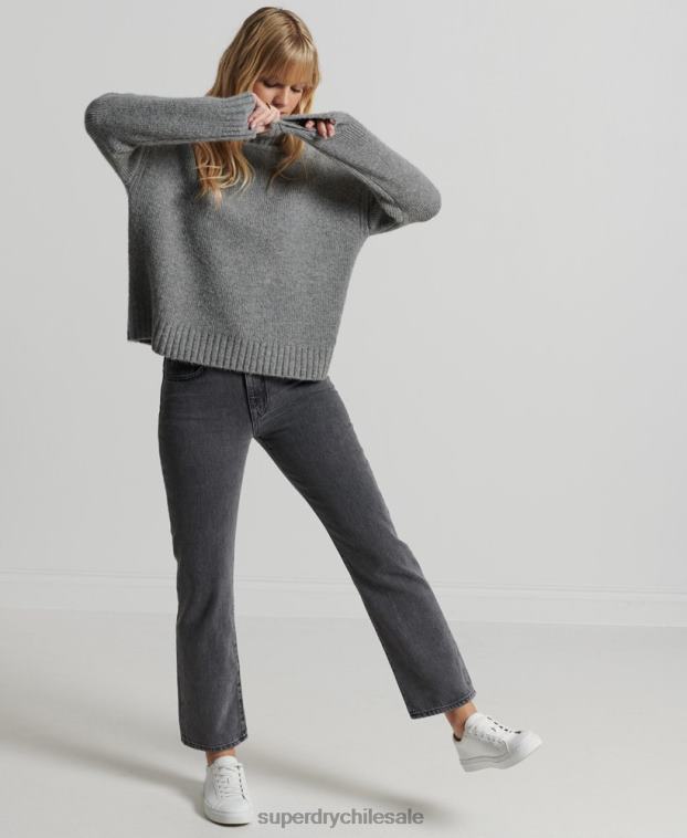 mujer Superdry gris claro suéter grueso con cuello vuelto de Studios 2R68Z4014