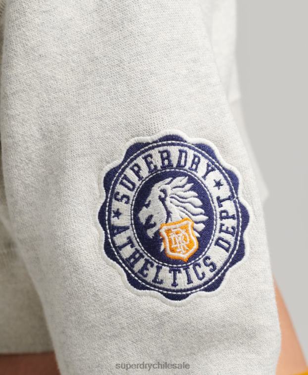 mujer Superdry gris jersey corto universitario de algodón orgánico 2R68Z4039
