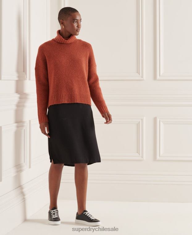 mujer Superdry naranja suéter grueso con cuello vuelto de Studios 2R68Z4004