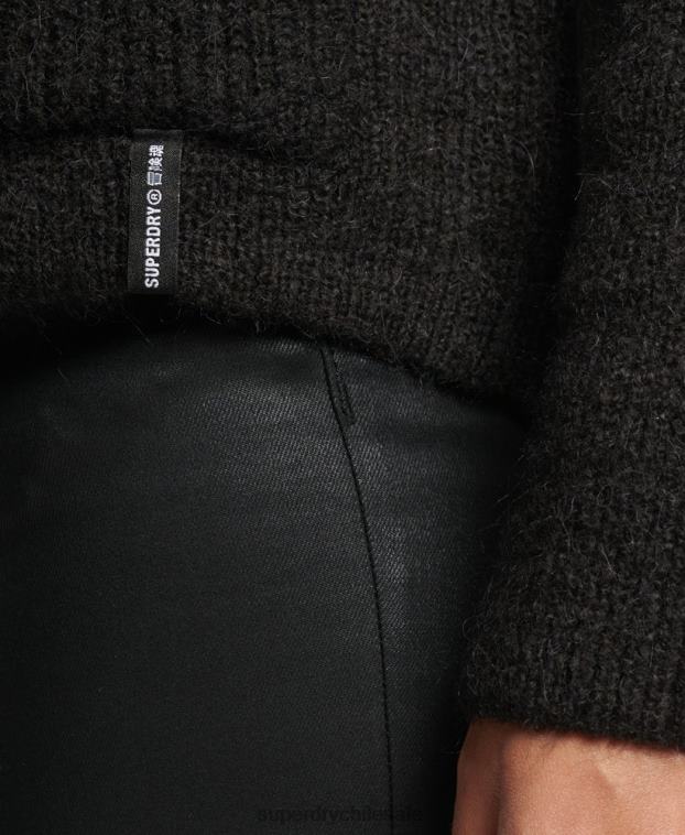 mujer Superdry negro cárdigan supersuave esencial 2R68Z3962