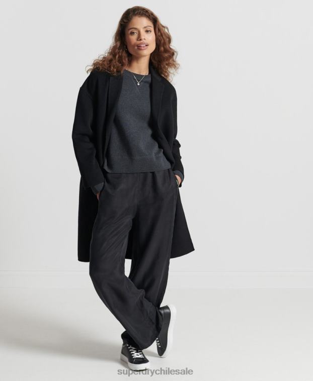 mujer Superdry negro jersey básico de algodón orgánico 2R68Z6642