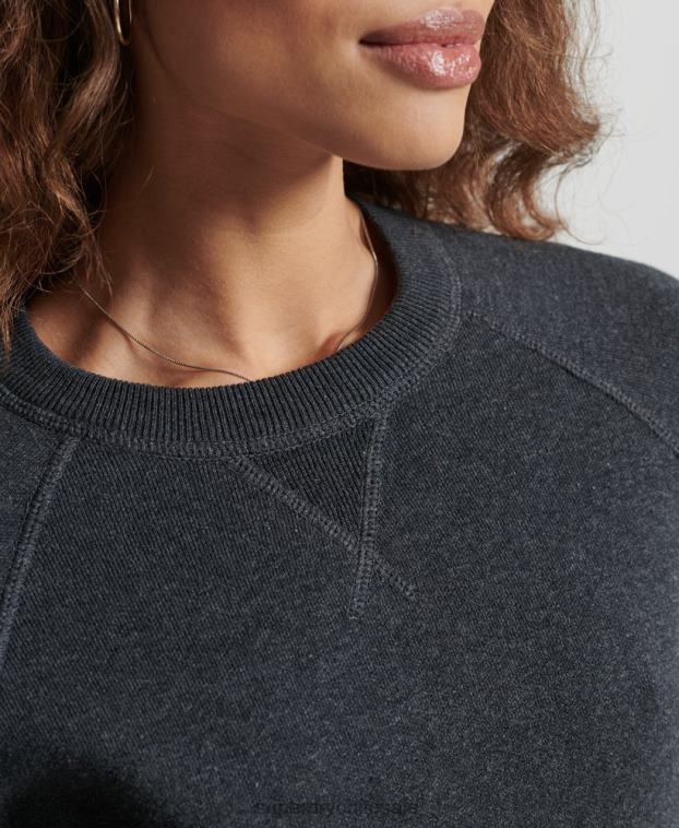 mujer Superdry negro jersey básico de algodón orgánico 2R68Z6642