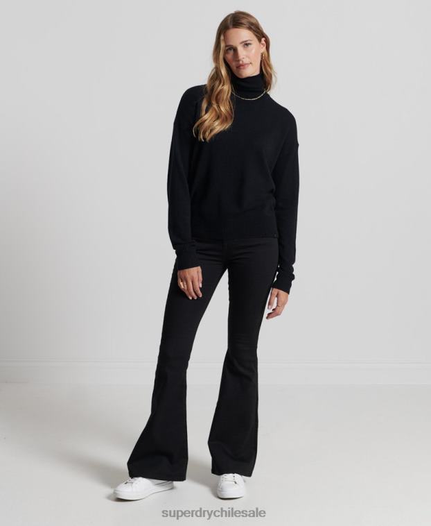 mujer Superdry negro suéter con cuello vuelto 2R68Z4029
