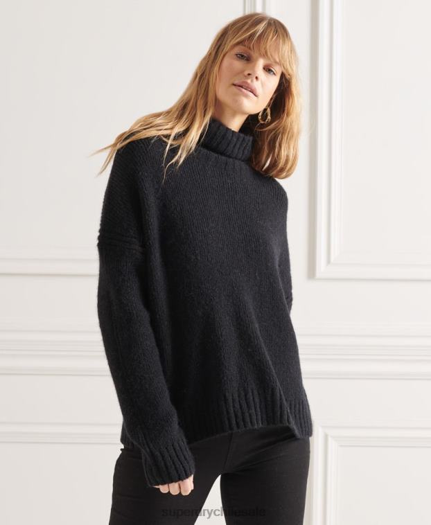 mujer Superdry negro suéter grueso con cuello vuelto de Studios 2R68Z4003